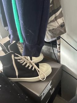Black High-Top Sneakers with Cream Sole