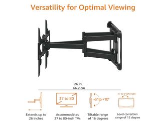 Unused Amazon Basics Full-Motion TV Wall Mount – 37–80 Inch TVs