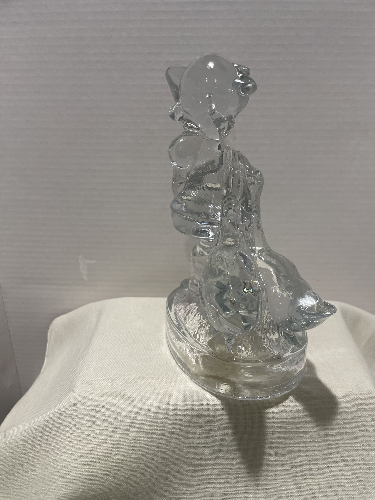 Vintage Clear Glass “Goose Girl” Figurine