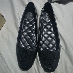 Michael Kors Lillie Moc Leather Slip On Loafers, Black, New In Box