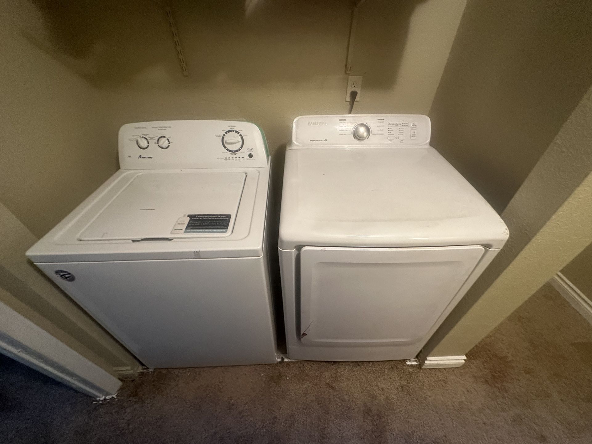 PRICED TO SELL $400 FOR PAIR Amana Washer And Samsung Dryer