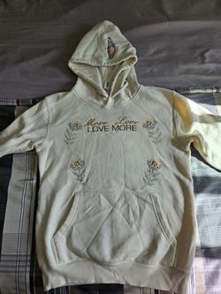 Love More More Love Bird Embroided Women's Hoodie Size Small