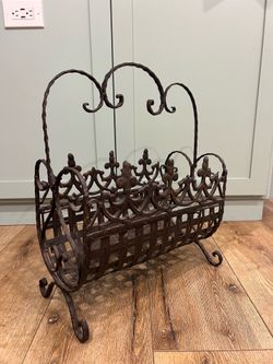 Vintage French country or Victorian-style magazine rack