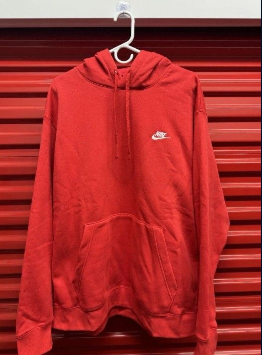 Red Nike Pullover Hoodie