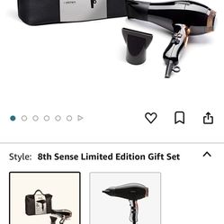 Elchim 8th Sense Hair Dryer with 36 Heat & Speed Settings, Sunset Copper - Professional Blow Dryer with 2 Concentrators & 1 Diffuser | Quick Drying, Q