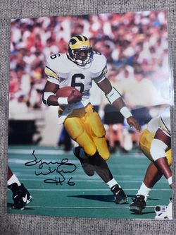 Tyrone Wheatley Signed Autograph Michigan Wolverines 16x20 Photo Beckett COA