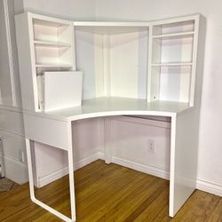 White IKEA Micke Desk Corner workstation Computer Desk 