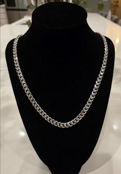 20" 7mm 925 Sterling Silver Cuban/Curb Link Chain   48.6 Grams