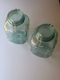 Set of 2 Vidrios San Miguel Recycled Glass Canisters (Made in Spain)