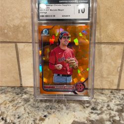 Marcelo Mayor Orange Chrome Sphere Boston Red Sox Jim Mint 10 Numbered 75