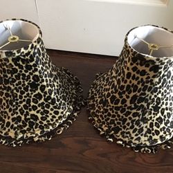 Pair Of Leopard Lampshades
