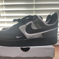 Nike Mens Sz 13 Air Force 1 React Black/White Casual Lifestyle Shoe Size 13