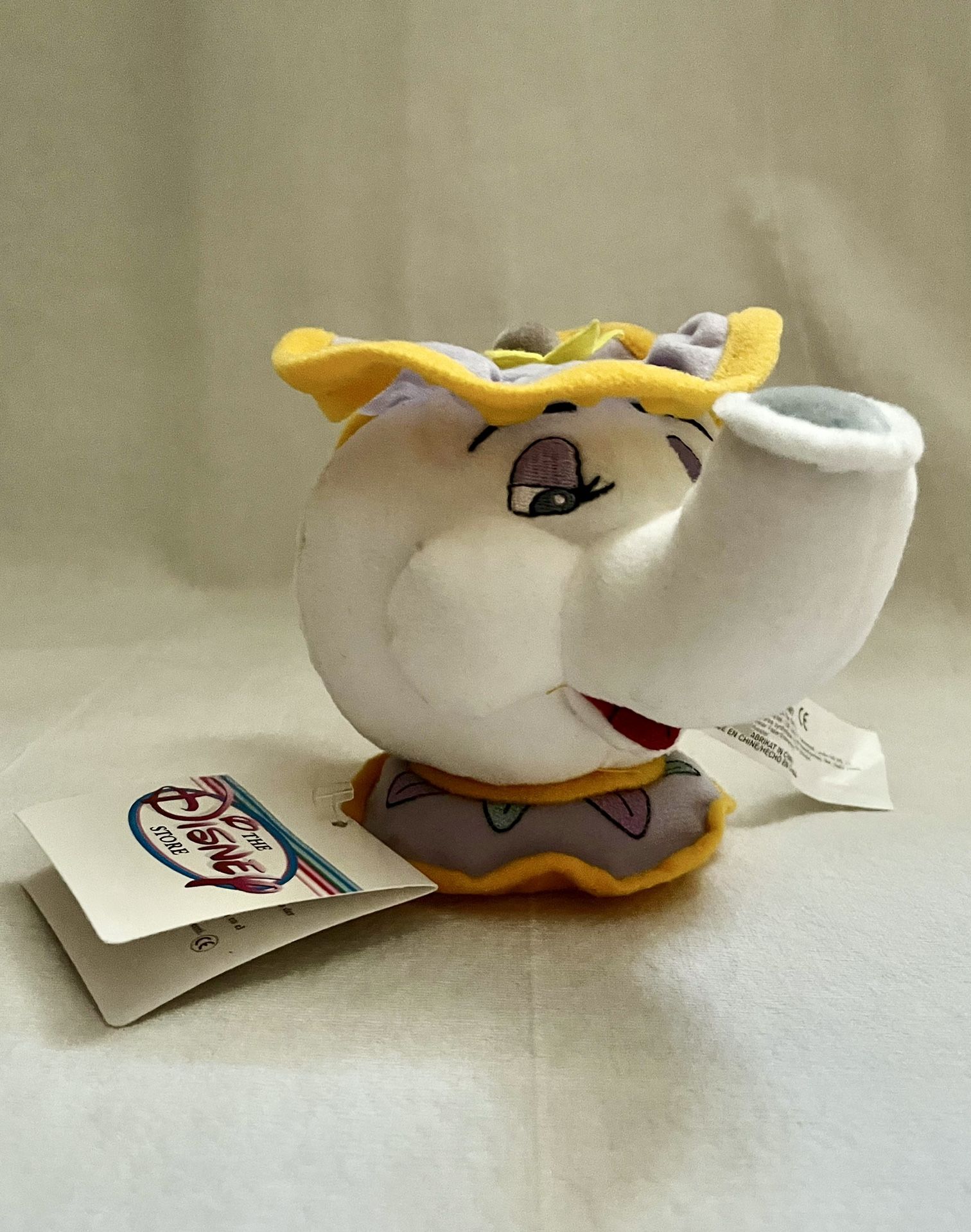 Vintage Disney Beauty and The Beast Mrs. Potts Plush Toy Like-New with Tags