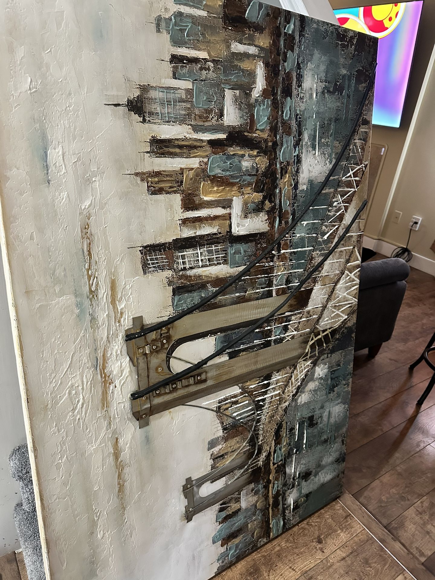 39.5” L 59” W Painting Brooklyn Bridge