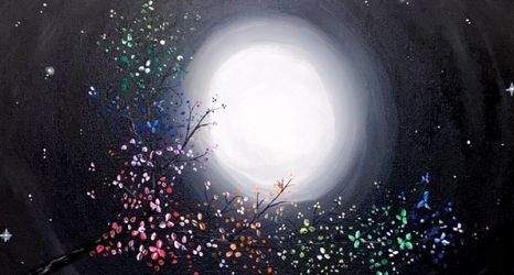 20” X 10” Hand Painted Acrylic on Canvas Tree branch