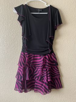 Zebra Print Ruffle Dress