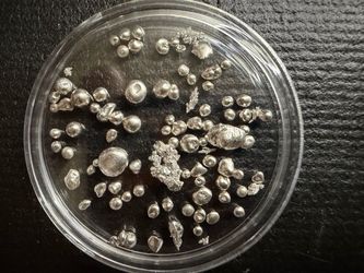5 grams of silver shot and crystallized silver mix