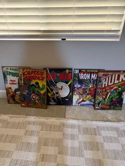 Marvel & DC Comic Cover Wall Art Set of 5