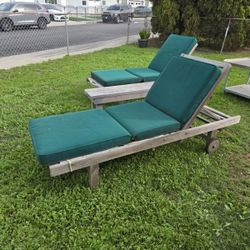 Teak Wood Lounge Patio Chairs With Bench