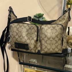 Coach Leather Ranger Pocket Messenger Crossbody Shoulder Bag