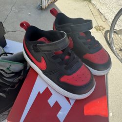 Nike Court Borough Low 2 Black University Red/White Size 8c