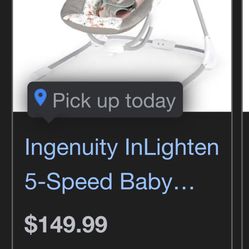 Ingenuity Owl Swing 5 Speed Baby Swing 