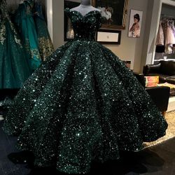 Emerald green Quince Dress 
