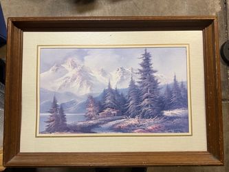 Framed Cabin in mountains art