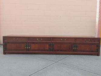 Chinese Style Low Wood Sideboard Cabinet