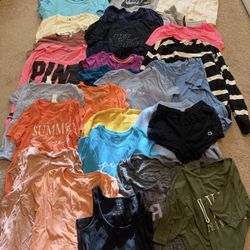 Women’s Clothes Size Small Clean, Smoke, Pet Free House No Stains Total 37 Pieces  Pink, H&M, Nike