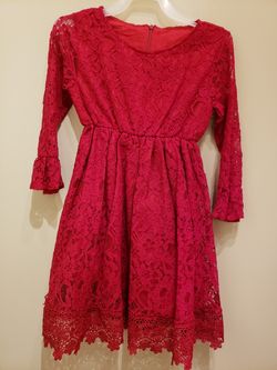 New beautiful girls Red dress size 5/6 perfect for the holidays