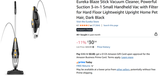 Vacuum, Eureka Blaze, Lighweight, 3 in 1