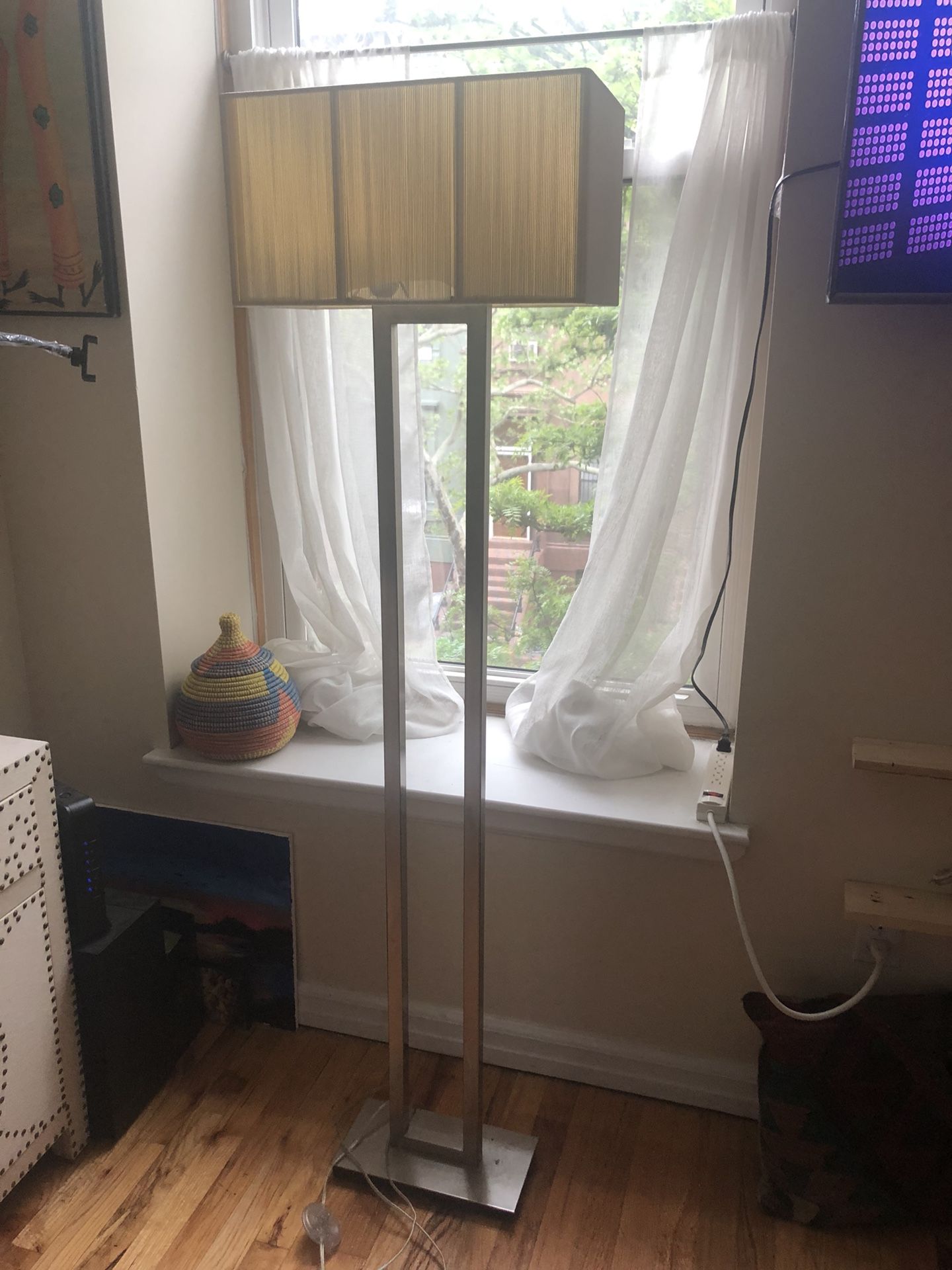 Crate & Barrel Celeste Tall white standing lamp for Sale in New