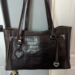 Brighton Brown Leather Bag, with Suede Interior 