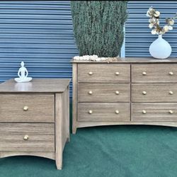POTTERY BARN INSPIRED DRESSER AND ONE NIGHT STAND/ Refinished 
