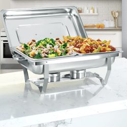 2 Tray Chafing Dish Buffet Stainless Steel 10 Quart