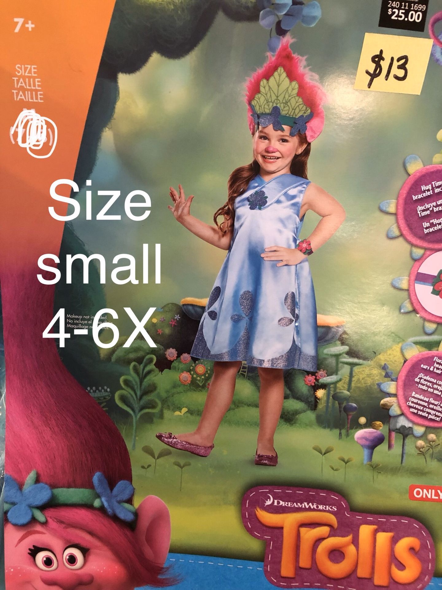 NEW Poppy Trolls Halloween Costume size small 4-6x