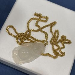 925 Gold Over Silver Buddha Chain