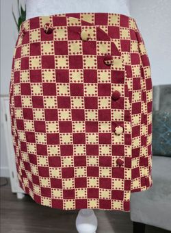 Urban outfitters Red and Cream Checkered Mini Skirt