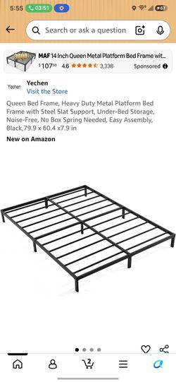 New, open box. Queen Metal Platform Bed Frame Available in Hesperia