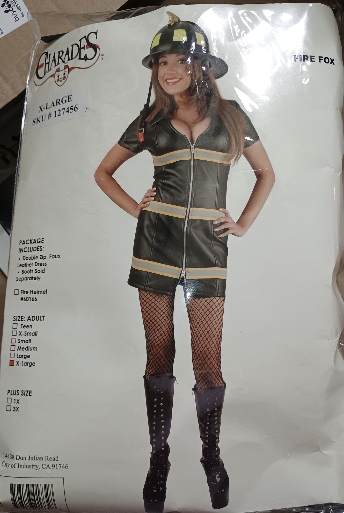 Womens Firefighter Costume Extra Large XL X-Large Halloween Sexy Brand New NIB Fire Woman Fire Fighter Plus