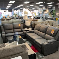Beautiful Power Sofa, And Loveseat Reclining Set. Take It Home No Credit Needed!