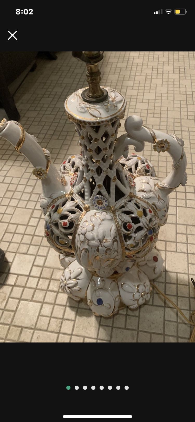 Antique Lamp With Basket