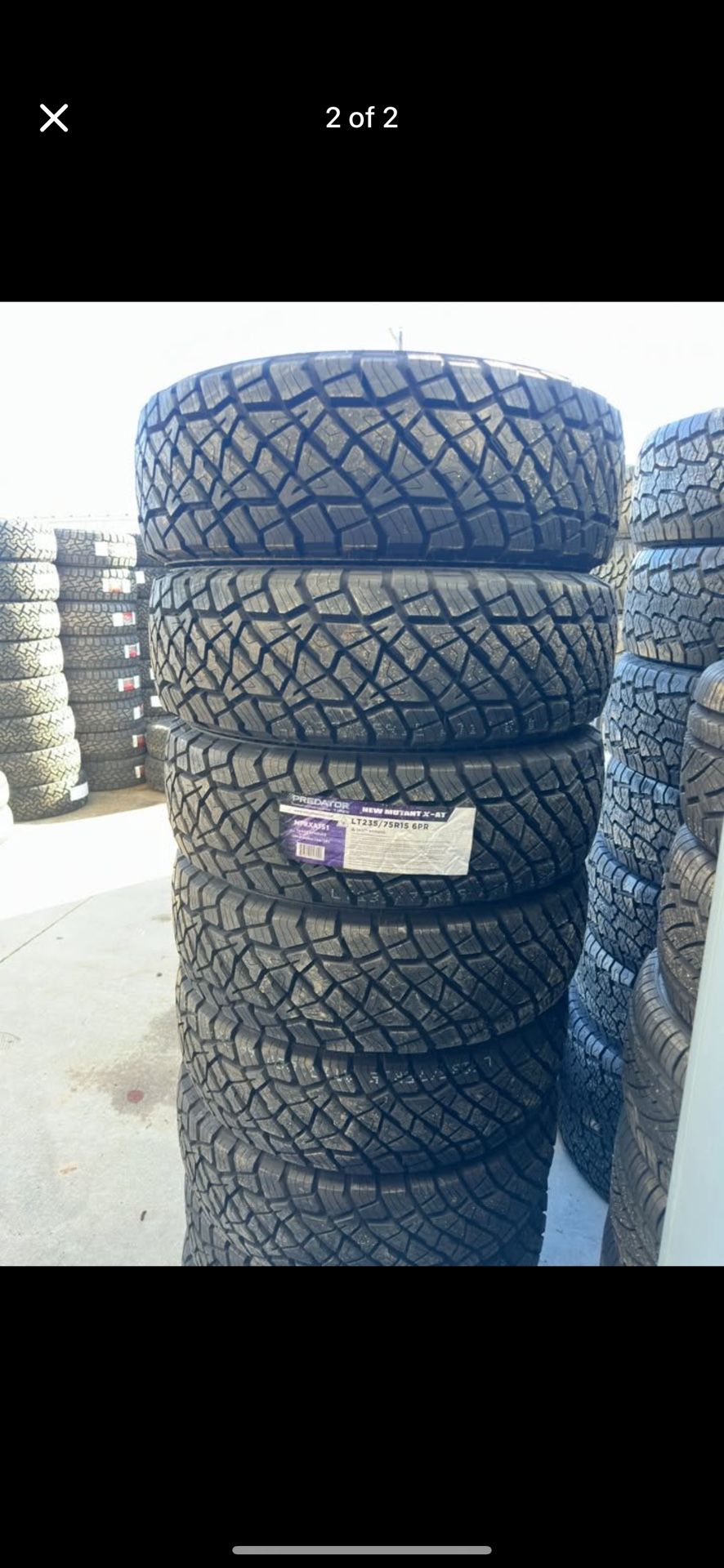 235/75/15LT Predator New Mutant X-AT 6ply Tires