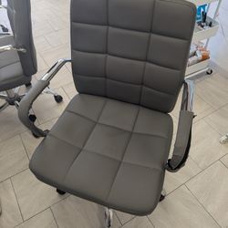 Grey Leather Chair 