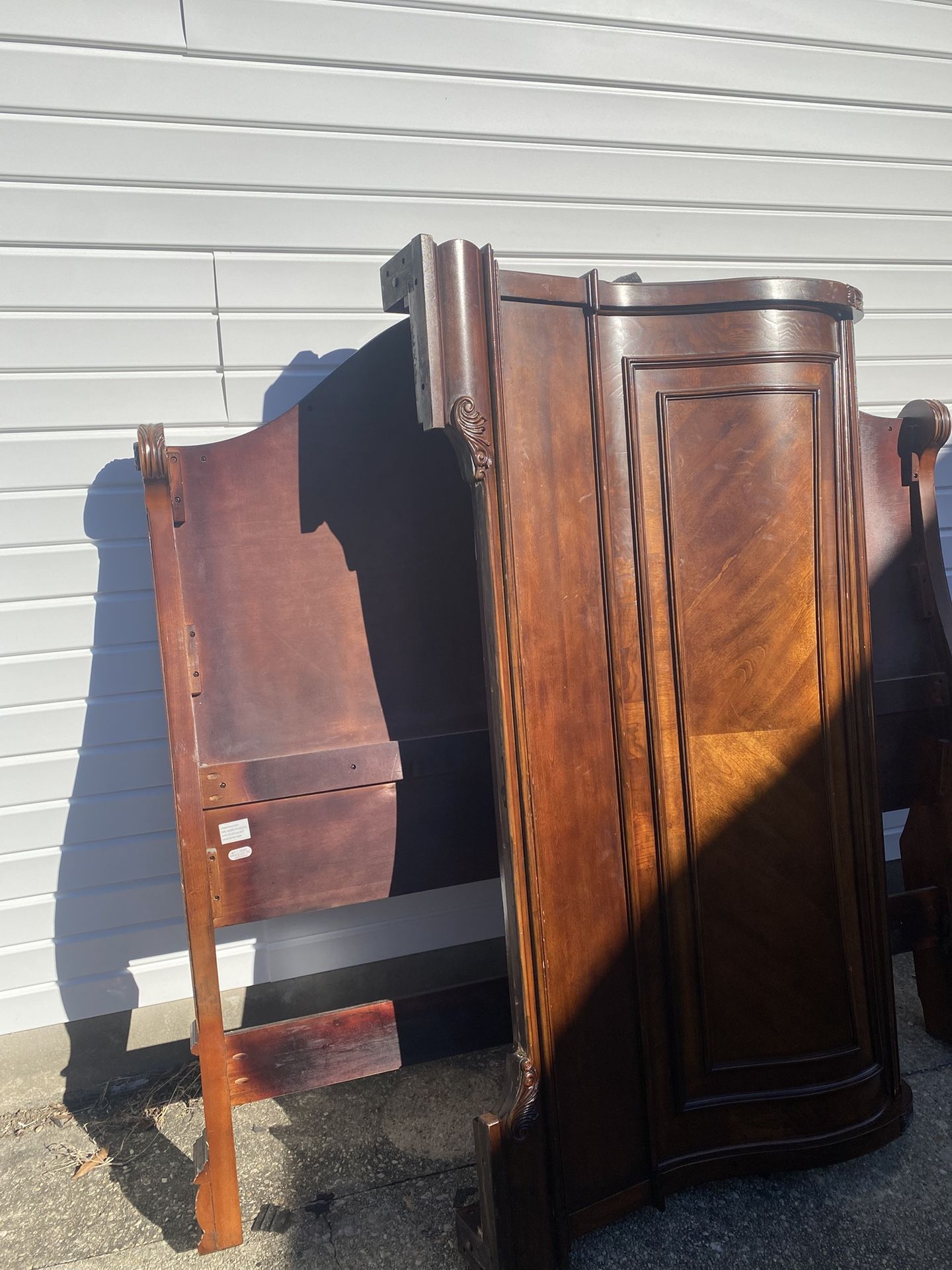 Antique Solid Wood Vintage King Bed Frame