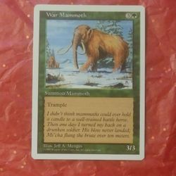 1997 MTG War Mammoth Summon Trample Jeff A. Menges Vintage Magic The Gathering Card Game Wizards Of The Coast Collectible