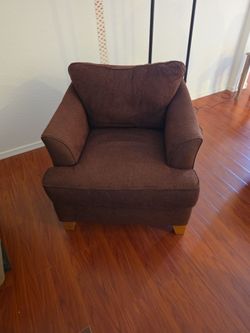 Dark Brown Fabric Club Chair — $110 OBO