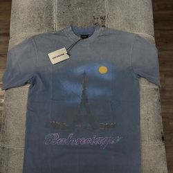 Balenciaga Eiffel Tower Blue Wash Shirt