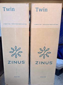New in Box - Zinus Twin 6" Memory Foam Mattress – Set of 2